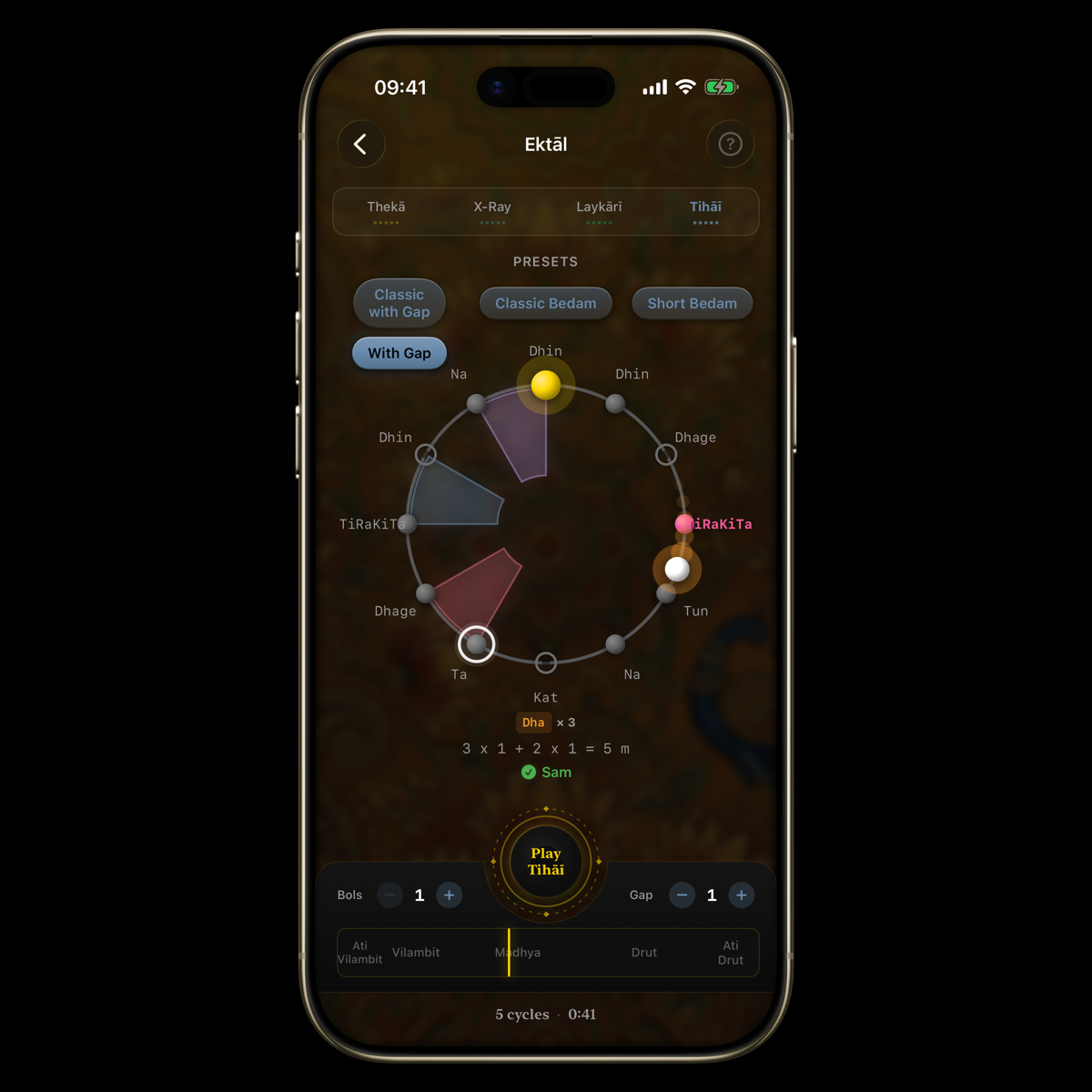Tihāī Builder showing three coloured arcs resolving on sam