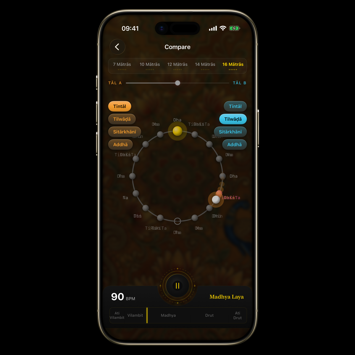 Two tāls compared side by side with a crossfade slider